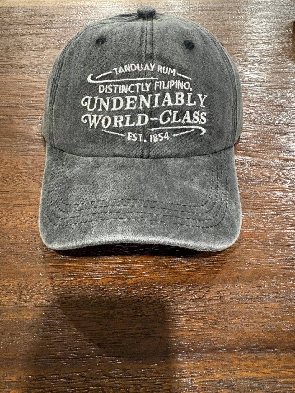 Tanduay Rum Filipino Undeniably World-Class Est 1854 Baseball Hat Cap Gray NEW - Picture 1 of 4